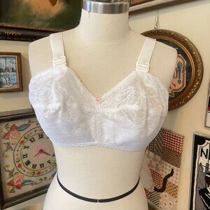 Ardyss Vintage Style White Lace Full Cup Wireless Bra 36H
